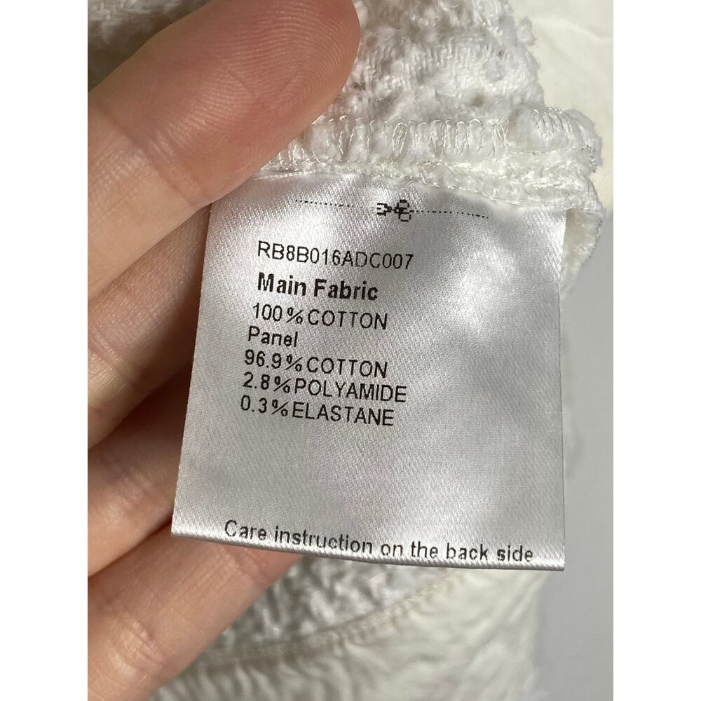 PortsPure Top Crew Neck Fringe Trim Knit Textured Cotton Coquette Grannycore M - Picture 4 of 7